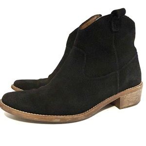 Madewell The Barnwood Boots 1937 genuine leather suede black ankle booties S 6